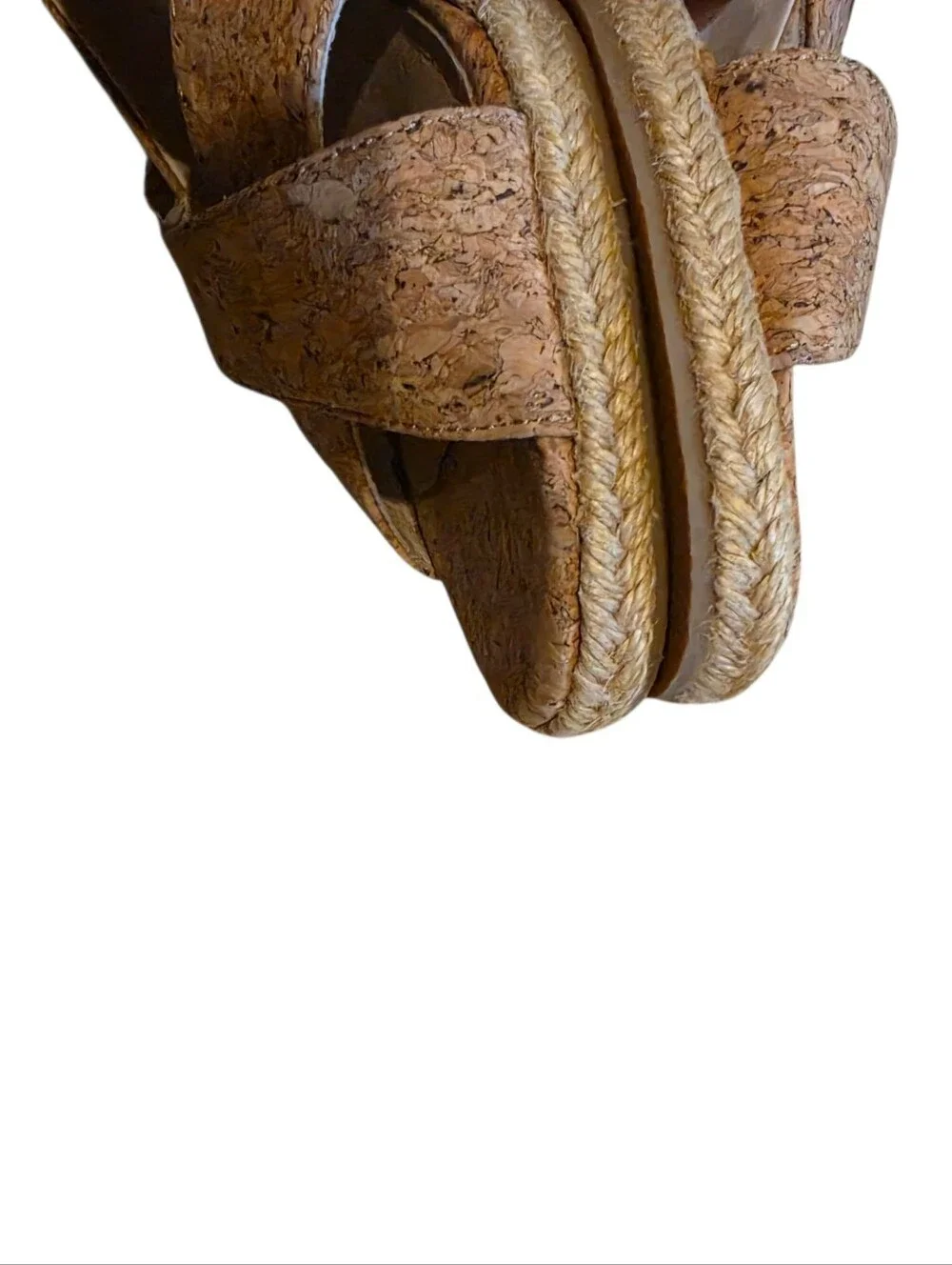 Jack Rogers Women’s Cork Peep-Toe Espradille Wedges in Brown - 8.5